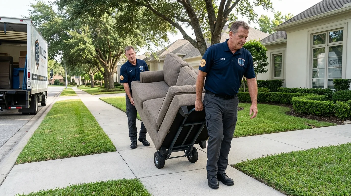 Local residential moving crew loading furniture in Kingman, KS